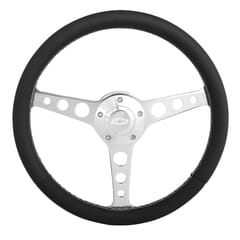 (1941-94) Steering Wheel-Black Italian Sky Vinyl -Polished Kit
