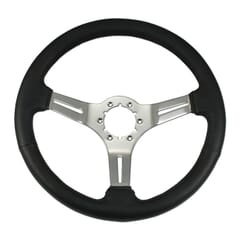 (1941-94) Steering Wheel-Black Leather-Chrome