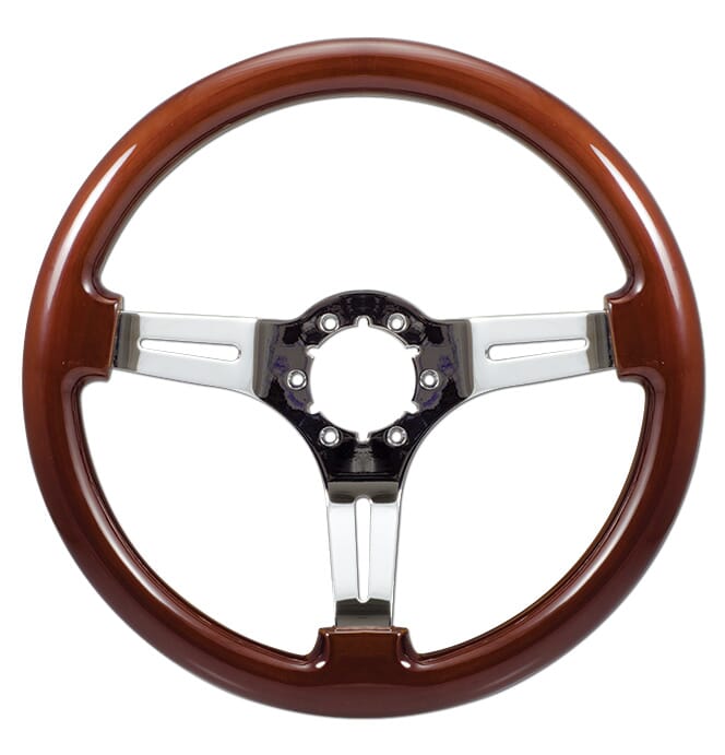 ウッド クローム ステアリング 1941-94) Steering Wheel-Wood-Chrome