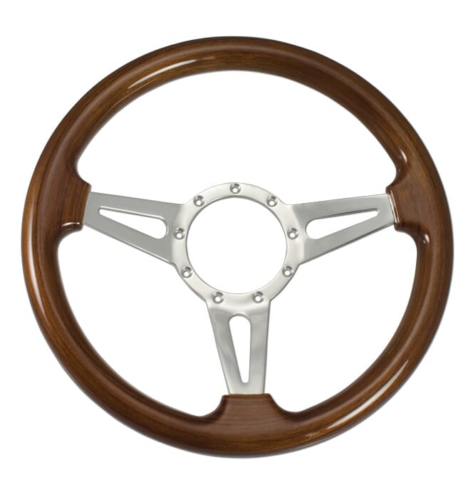 1941-94) Steering Wheel-Wood Walnut-Polished