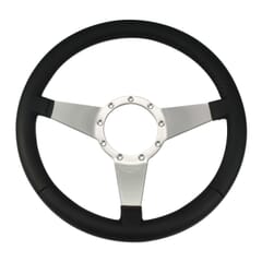 (1941-94) Steering Wheel-Black Leather-Polished No Holes