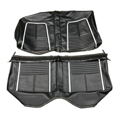 (1967) Seat Cover Deluxe-Rear-Stationary-Black/White